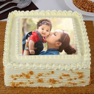 Personalized Butterscotch Square Photo Cake