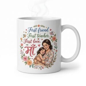 Mother’s Day Mug for Mom – “First Friend First Teacher First Love Maa” Ceramic Coffee Cup 350ml