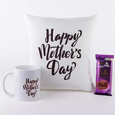 Happy Mother’s Day Gift Combo – Cushion, Mug & Chocolate with Same-Day Delivery in Burdwan